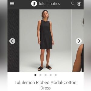 Lululemon Athletica Black Ribbed Cotton Mini Dress